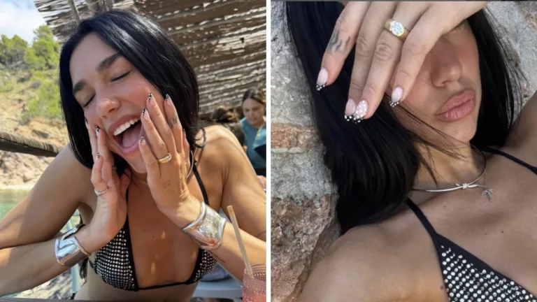 Dua Lipa aposta em nail art com poá e resgata charme retrô nas unhas